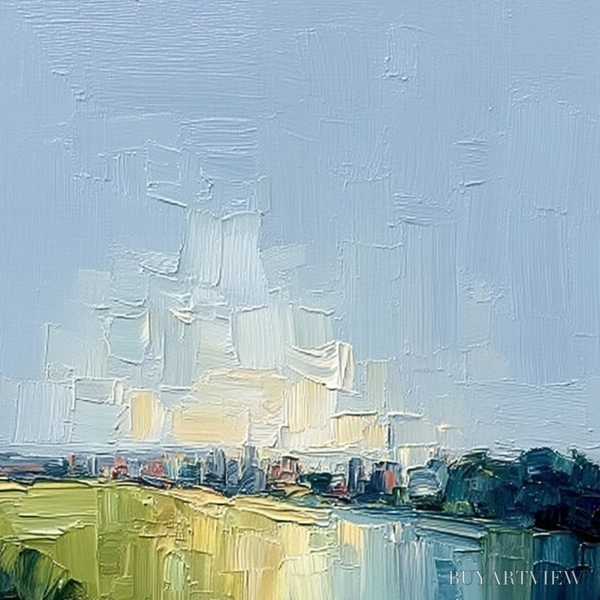 ARTOVITAS Coastal Promenade – Textured Palette Knife Impasto Landscape Painting - image 5