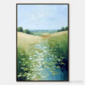 ARTOVITAS Verdant Path – Textured Impasto Landscape Painting of a Lilypad Stream - image 1