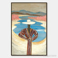 ARTOVITAS River Blush – Textured Figurative Landscape Painting of Woman by Water - image 1