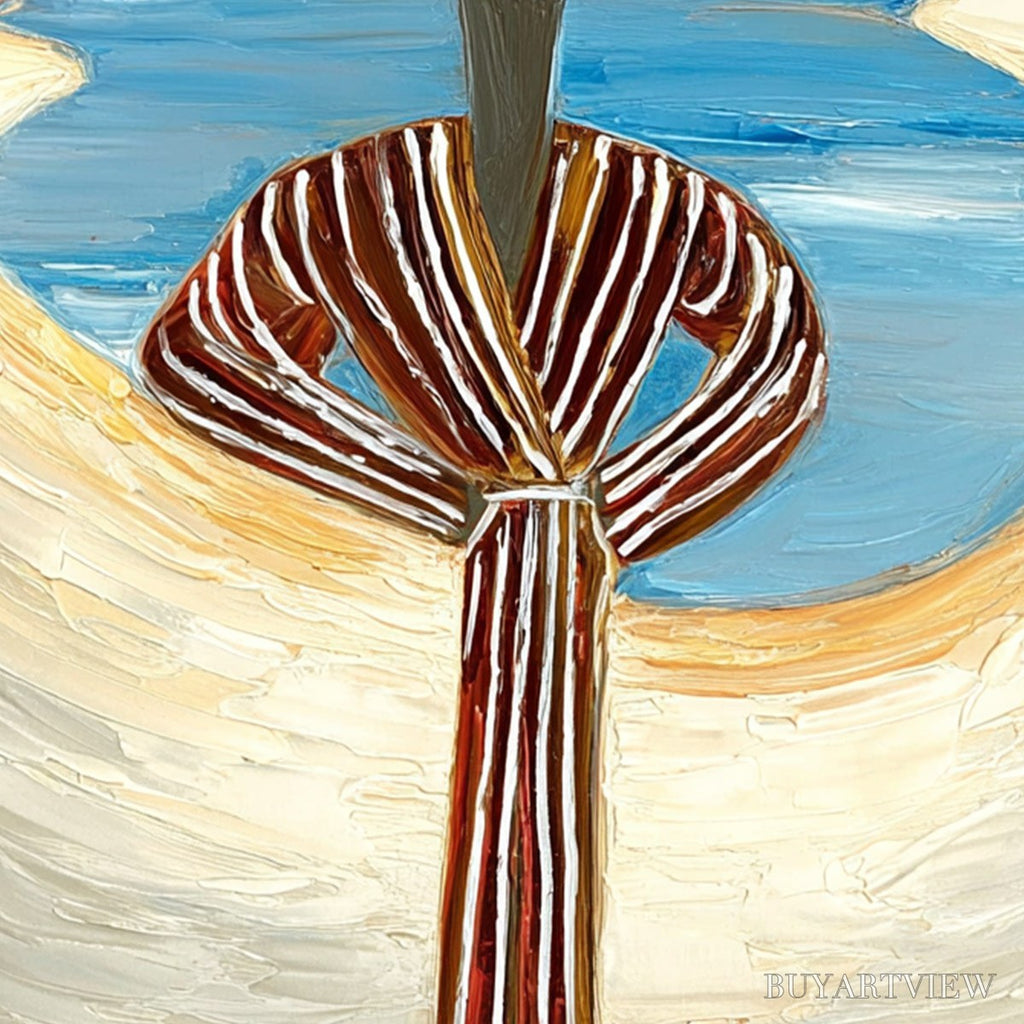ARTOVITAS River Blush – Textured Figurative Landscape Painting of Woman by Water - image 5