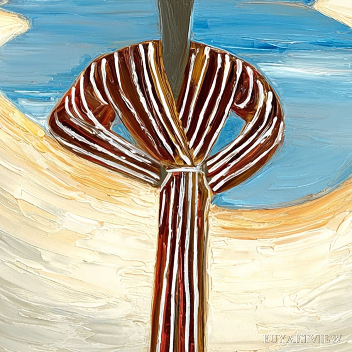 ARTOVITAS River Blush – Textured Figurative Landscape Painting of Woman by Water - image 5