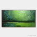 ARTOVITAS Verdant Horizon – Large Textured Green Abstract Landscape Painting - image 1