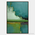 ARTOVITAS Verdant Horizon – Vertical Textured Abstract Landscape Oil Painting - image 1