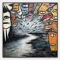 ARTOVITAS the Gathering – Large Square Abstract Figurative Impasto Painting - image 1