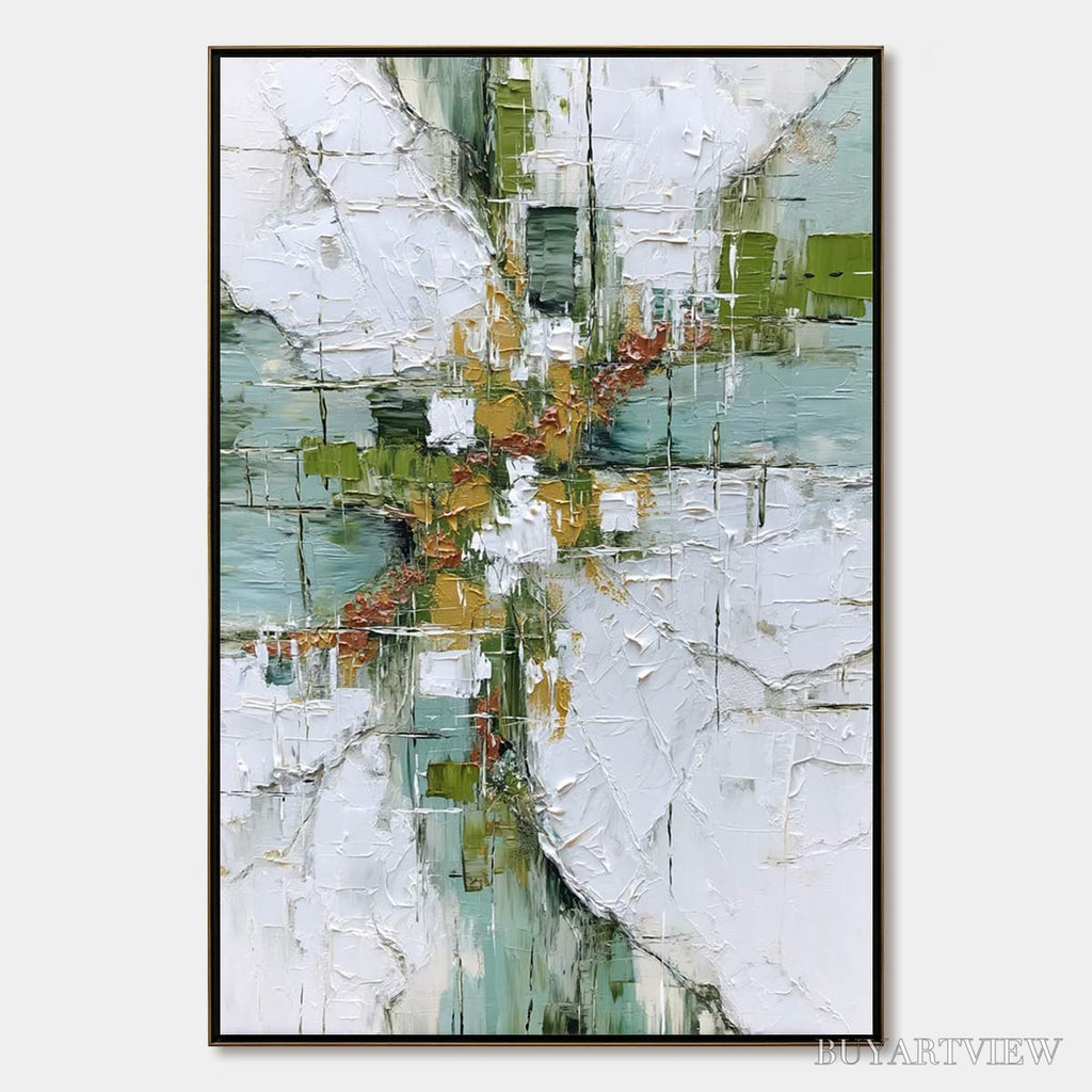 ARTOVITAS Verdant Echo – Textured Abstract Painting in Earth Tones - image 1