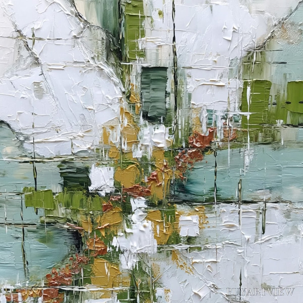 ARTOVITAS Verdant Echo – Textured Abstract Painting in Earth Tones - image 3