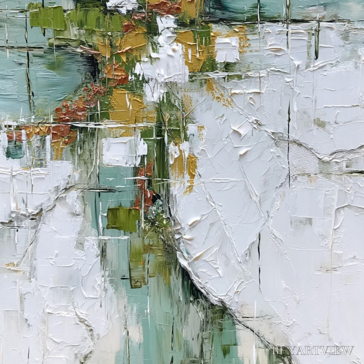 ARTOVITAS Verdant Echo – Textured Abstract Painting in Earth Tones - image 5