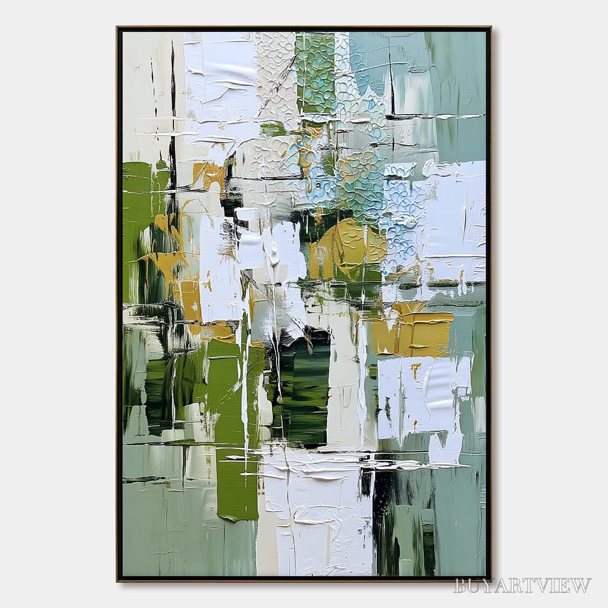 ARTOVITAS Terrace View – Textured Abstract Impasto Landscape Painting - image 1