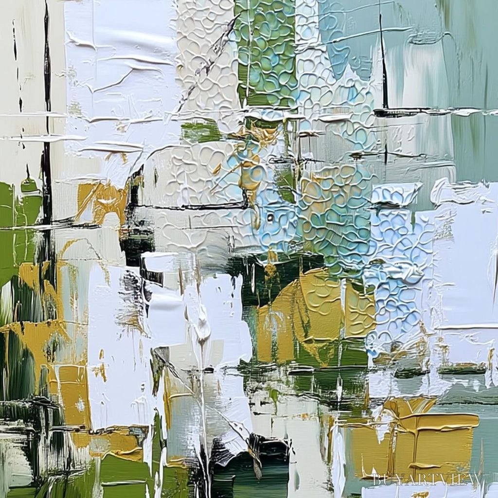 ARTOVITAS Terrace View – Textured Abstract Impasto Landscape Painting - image 3