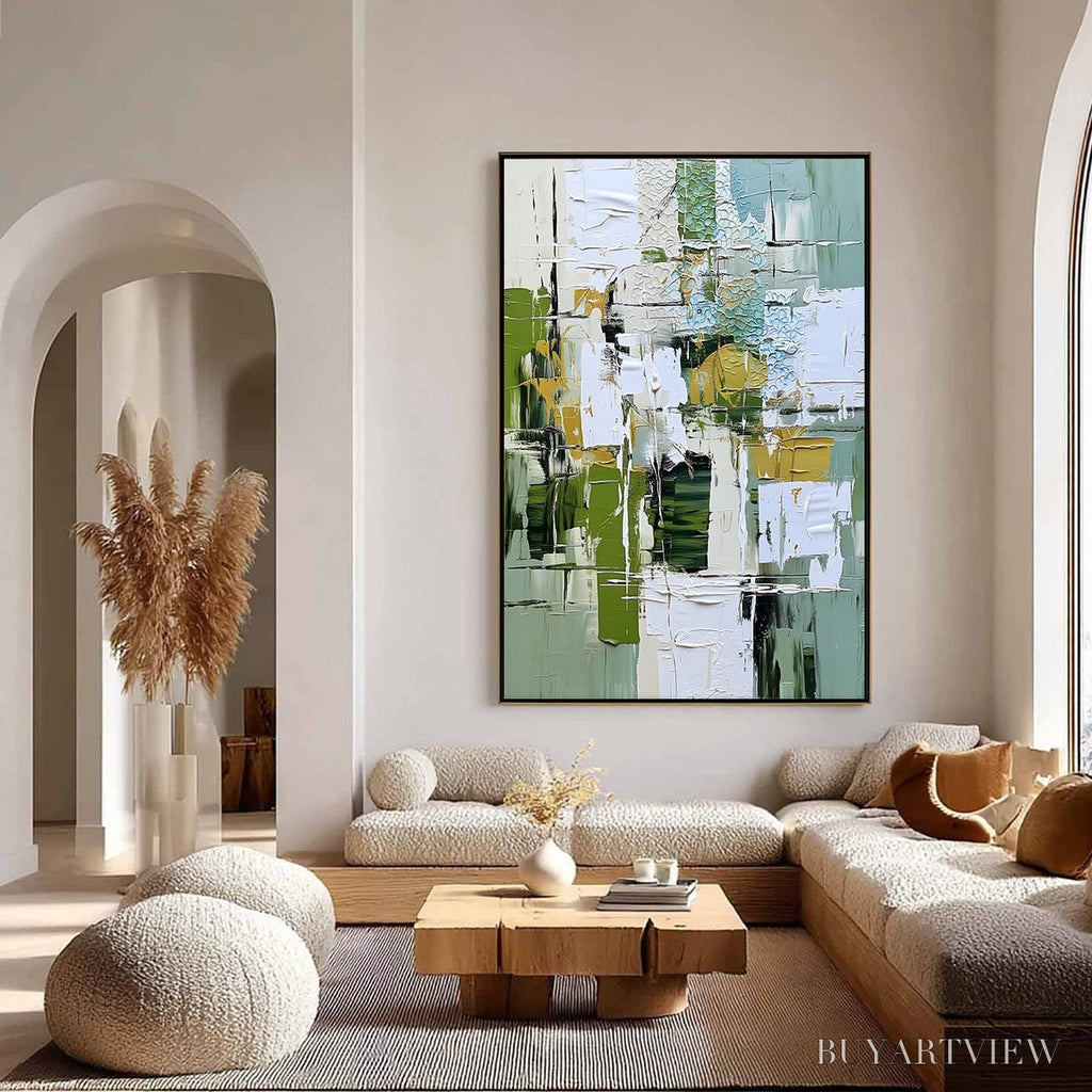 ARTOVITAS Terrace View – Textured Abstract Impasto Landscape Painting - image 4