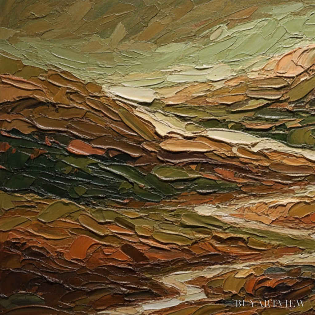 ARTOVITAS Terra Vista – Heavily Textured Abstract Landscape Oil Painting - image 3