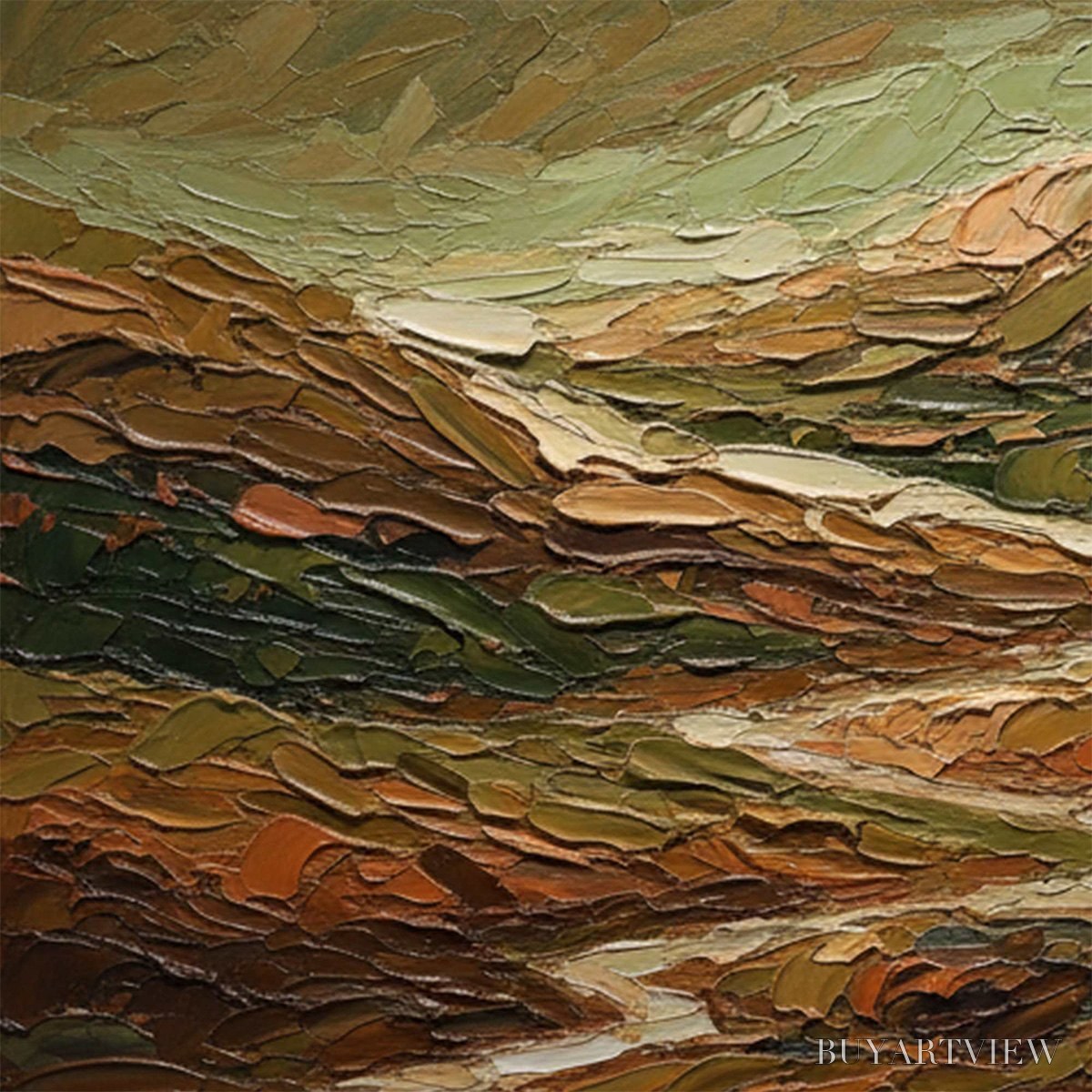 ARTOVITAS Terra Vista – Heavily Textured Abstract Landscape Oil Painting - image 3