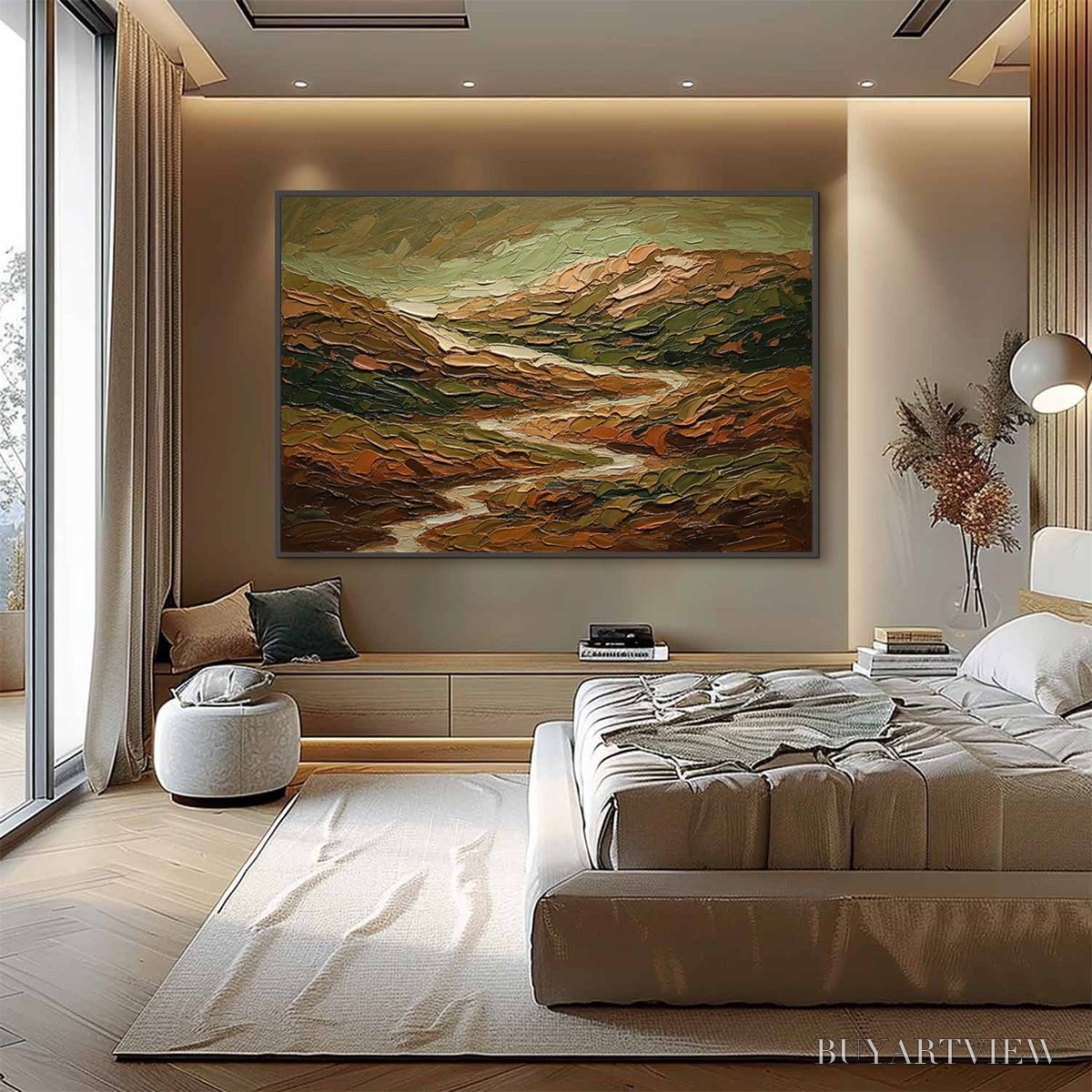 ARTOVITAS Terra Vista – Heavily Textured Abstract Landscape Oil Painting - image 4