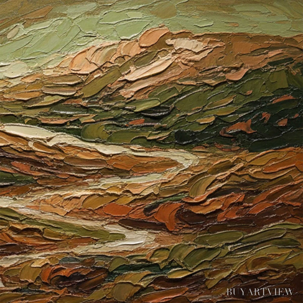 ARTOVITAS Terra Vista – Heavily Textured Abstract Landscape Oil Painting - image 5