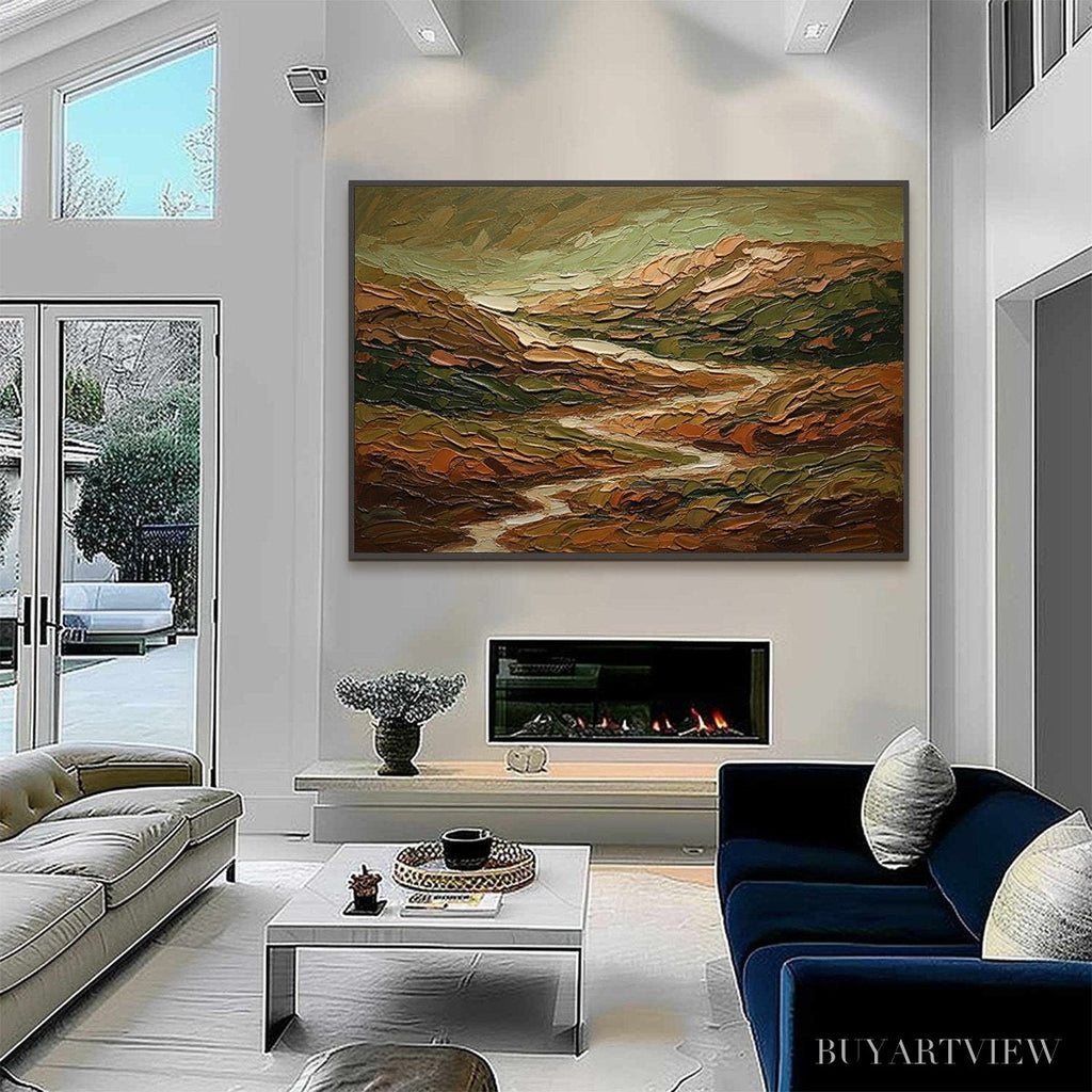 ARTOVITAS Terra Vista – Heavily Textured Abstract Landscape Oil Painting - image 6