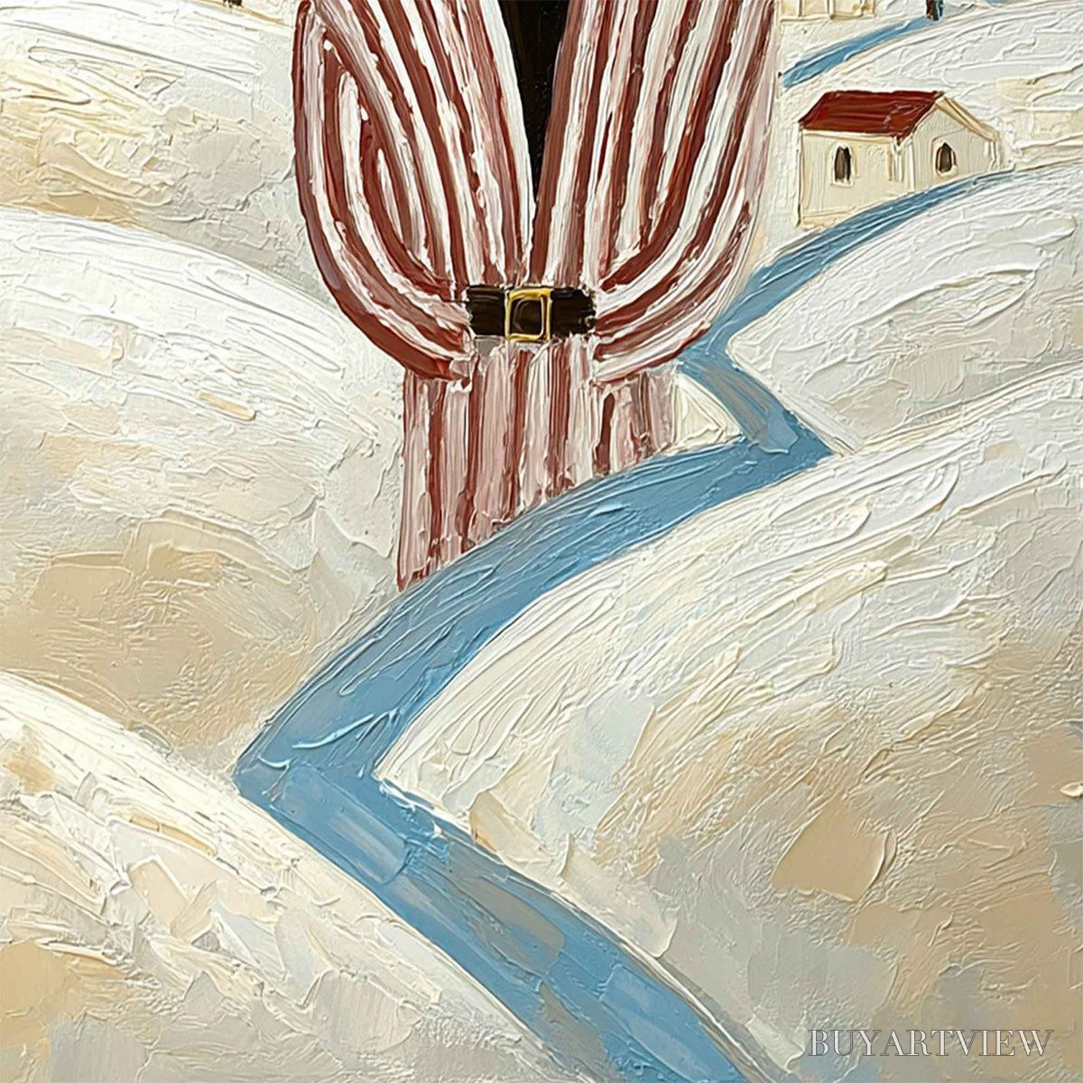 ARTOVITAS the Wanderer'S Path – Textured Figurative Landscape Painting - image 5