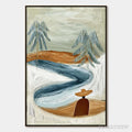 ARTOVITAS Coastal Reverie – Textured Wabi Sabi Coastal Landscape Painting - image 1