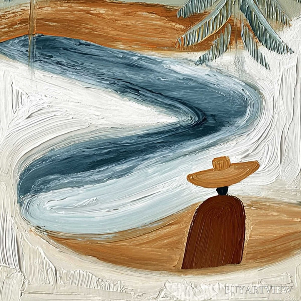 ARTOVITAS Coastal Reverie – Textured Wabi Sabi Coastal Landscape Painting - image 3