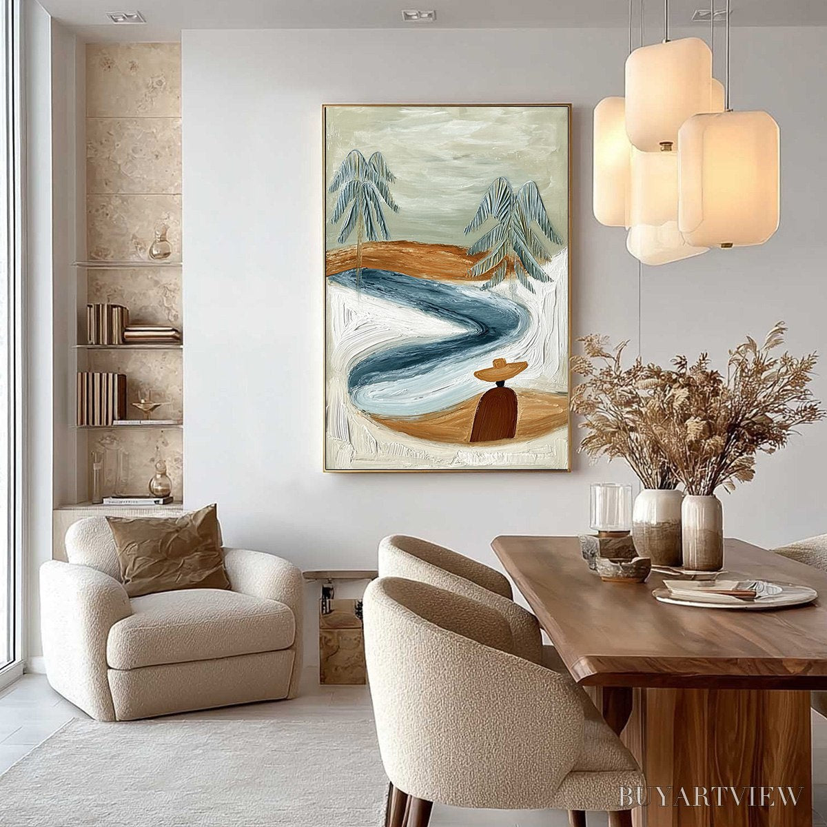 ARTOVITAS Coastal Reverie – Textured Wabi Sabi Coastal Landscape Painting - image 4
