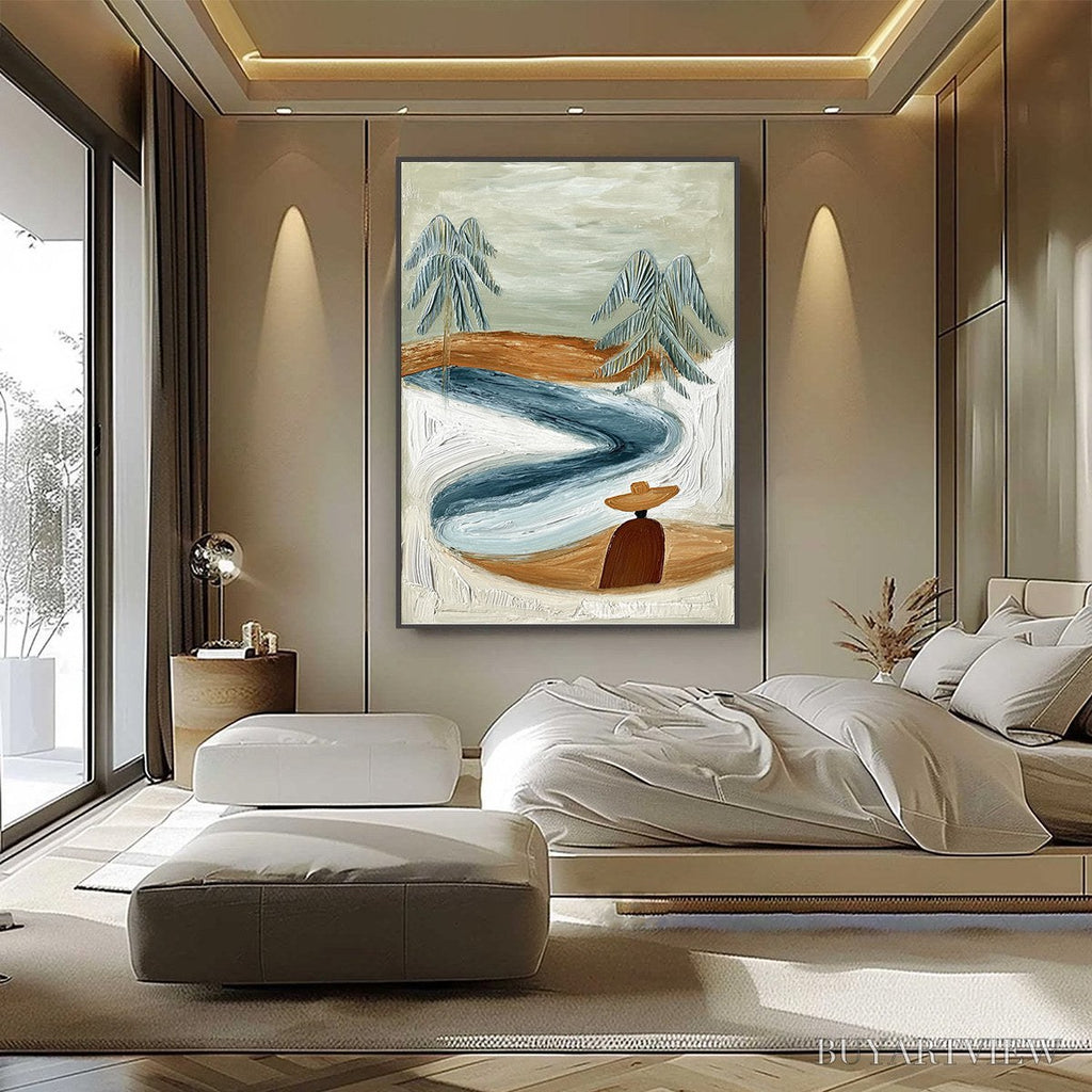 ARTOVITAS Coastal Reverie – Textured Wabi Sabi Coastal Landscape Painting - image 6
