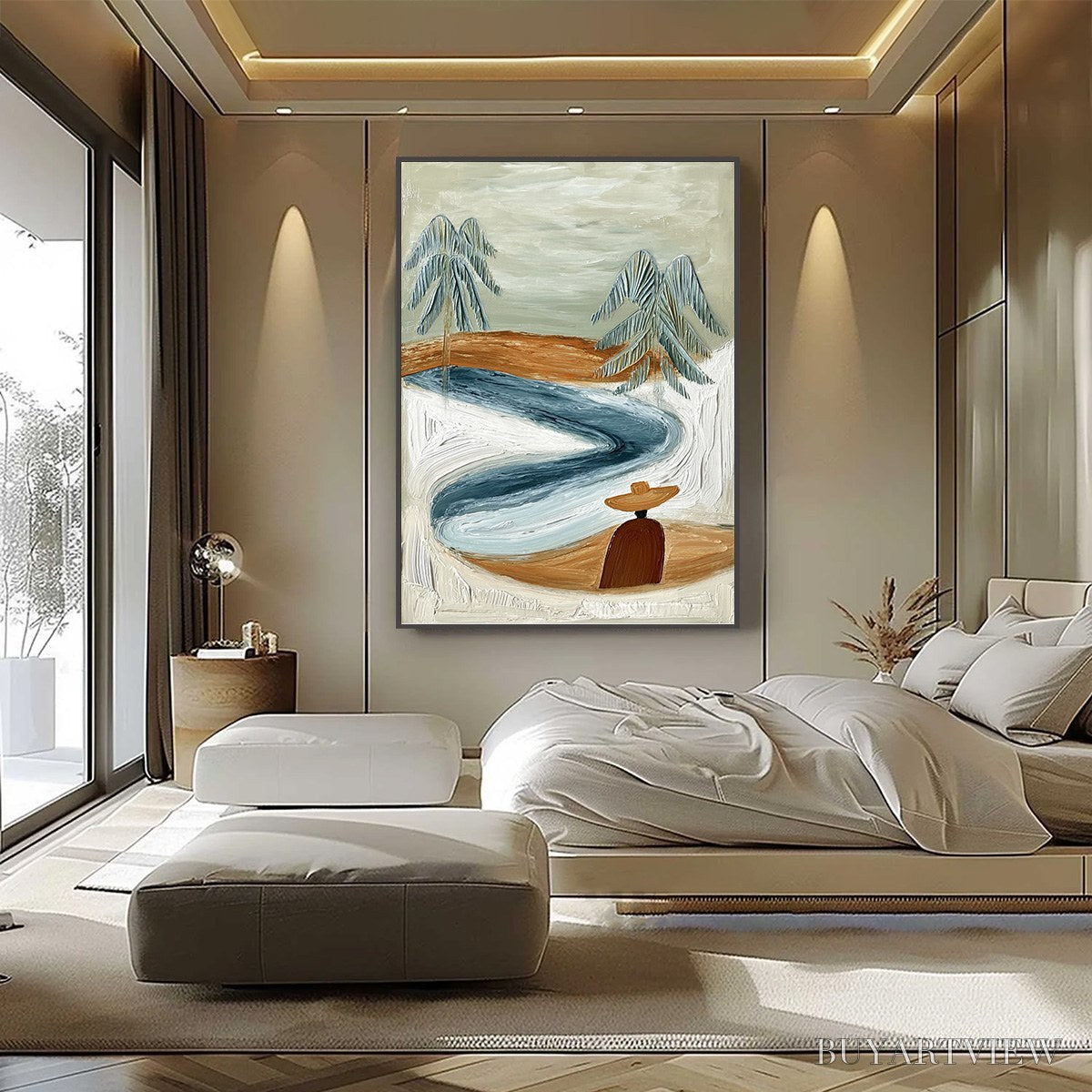ARTOVITAS Coastal Reverie – Textured Wabi Sabi Coastal Landscape Painting - image 6