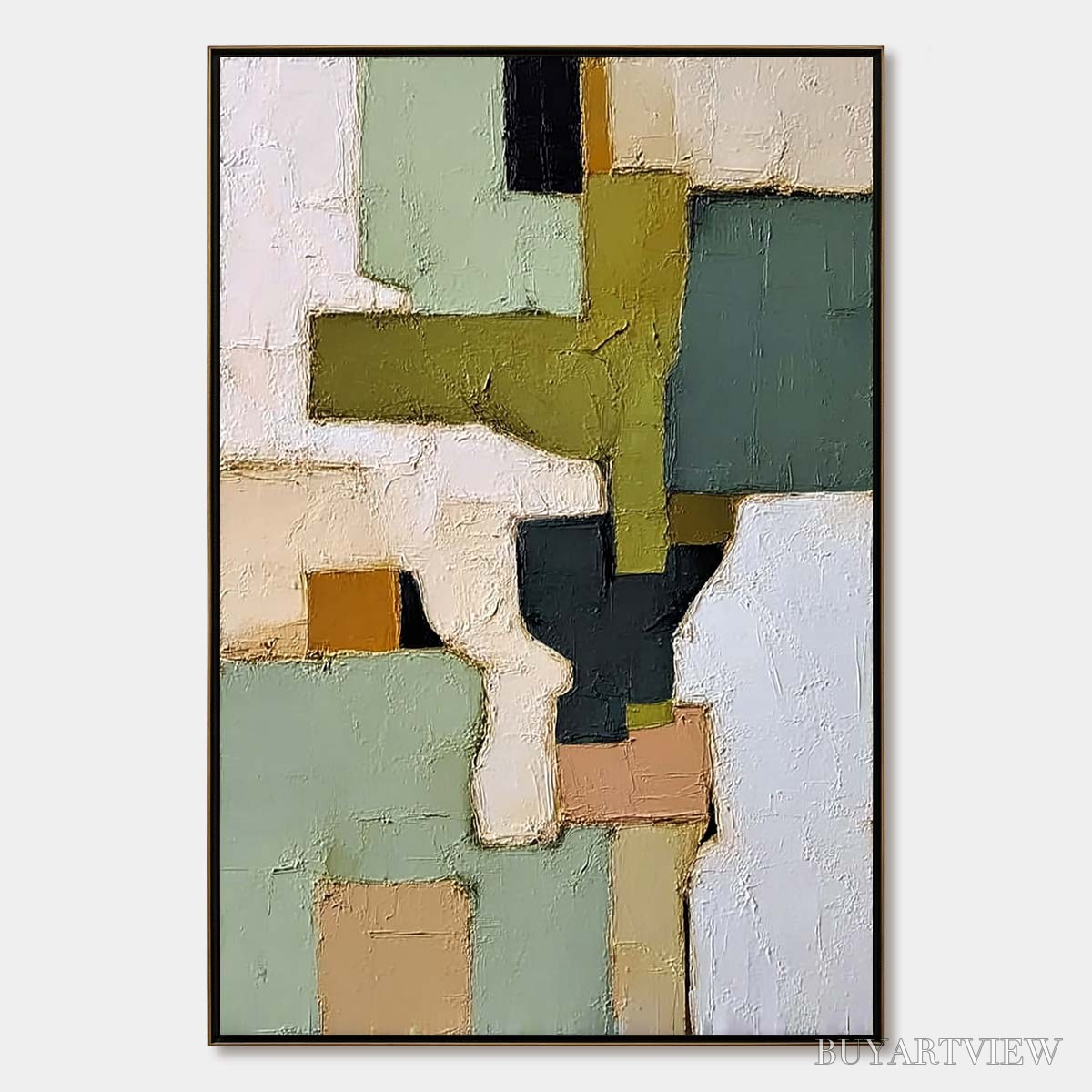 ARTOVITAS Terra Firma – Textured Wabi Sabi Abstract Oil Painting - image 1