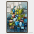 ARTOVITAS Riverbed Gems – Textured Vertical Abstract Impasto - image 1