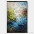 ARTOVITAS Lakeside Reverie – Textured Abstract Landscape Impasto Oil Painting - image 1