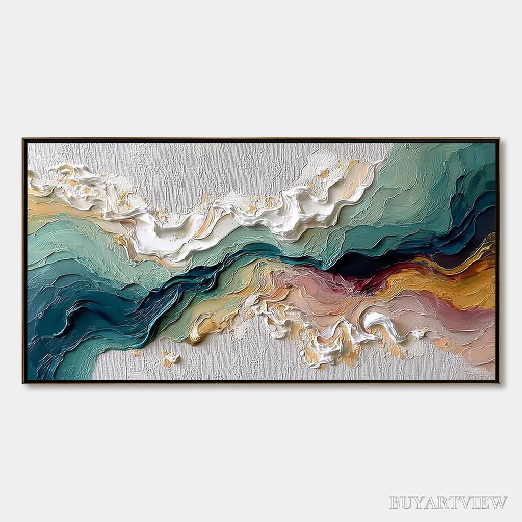 ARTOVITAS Terraflux – Large Abstract Landscape Heavy Texture Palette Knife Painting - image 1