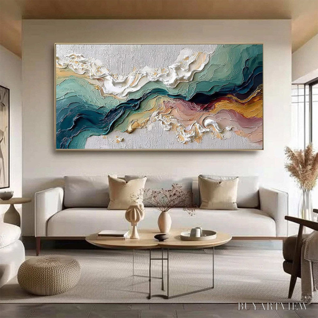 ARTOVITAS Terraflux – Large Abstract Landscape Heavy Texture Palette Knife Painting - image 2