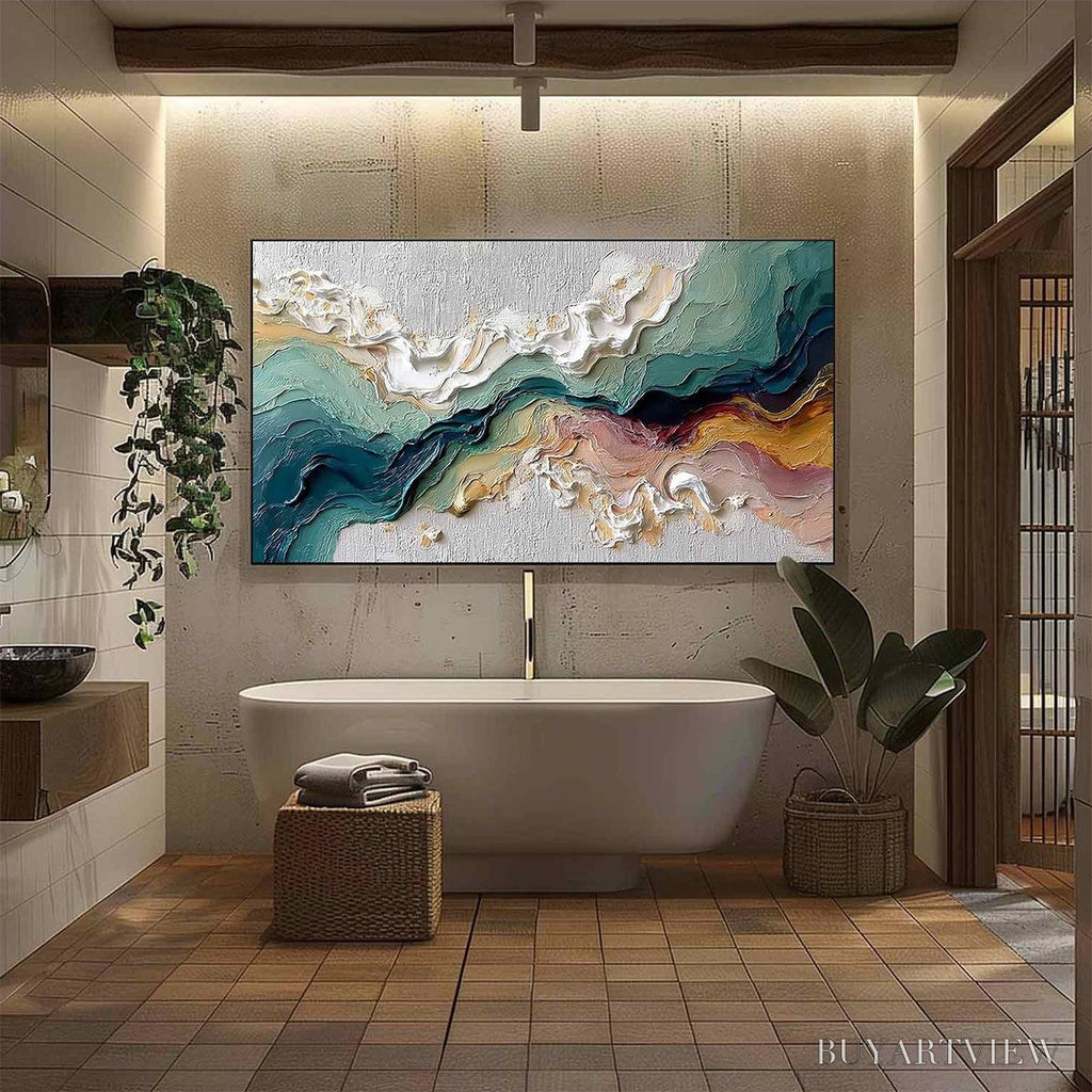 ARTOVITAS Terraflux – Large Abstract Landscape Heavy Texture Palette Knife Painting - image 6