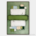 ARTOVITAS Greenfield Arena – Textured Abstract Sports Painting with Minimalist Green Tones - image 1