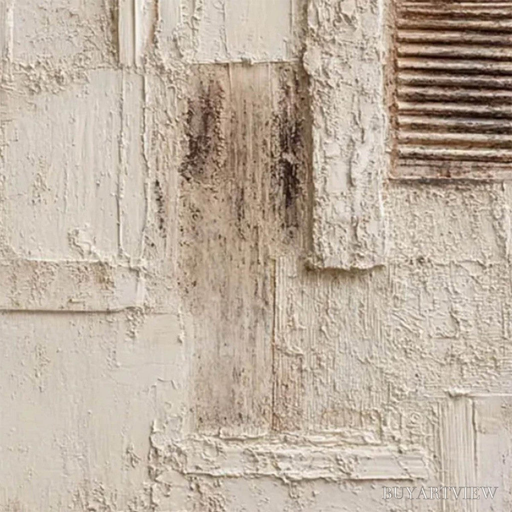 ARTOVITAS Strata – Textured Wabi Sabi Abstract Painting in Neutral Tones - image 3