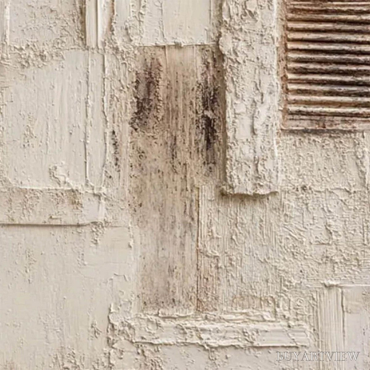 ARTOVITAS Strata – Textured Wabi Sabi Abstract Painting in Neutral Tones - image 3
