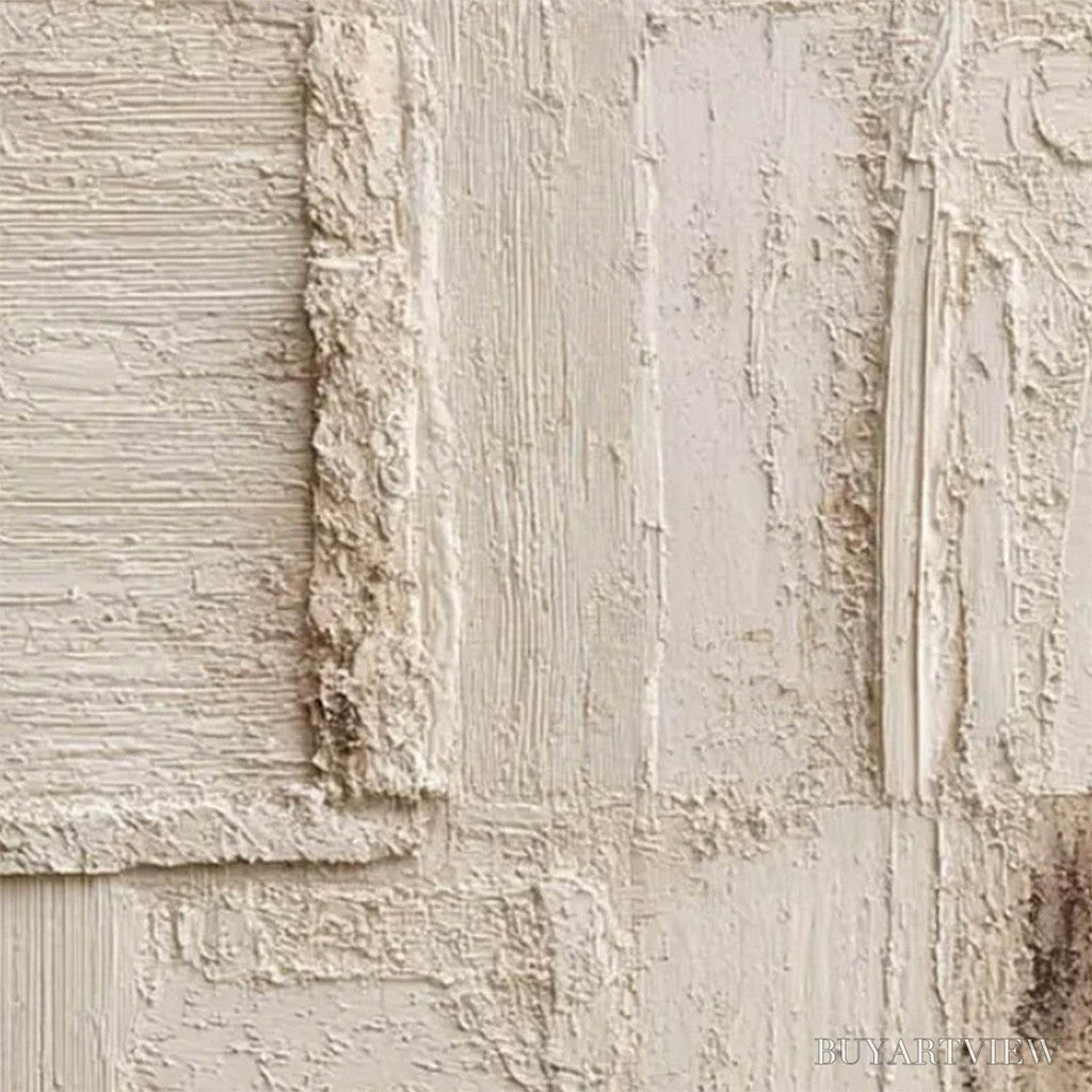 ARTOVITAS Strata – Textured Wabi Sabi Abstract Painting in Neutral Tones - image 5