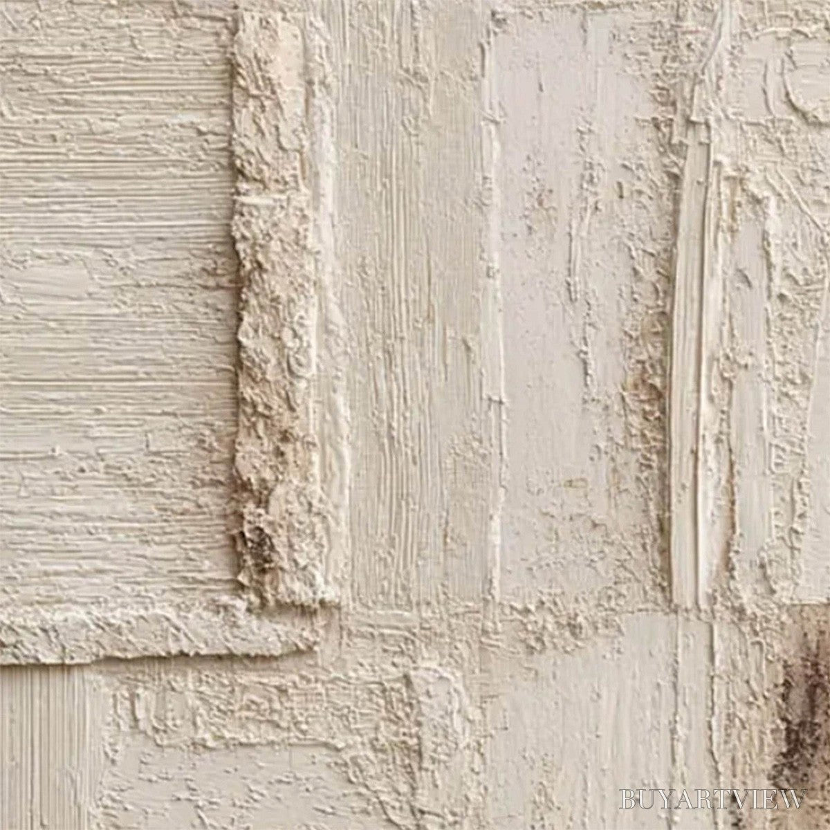 ARTOVITAS Strata – Textured Wabi Sabi Abstract Painting in Neutral Tones - image 5