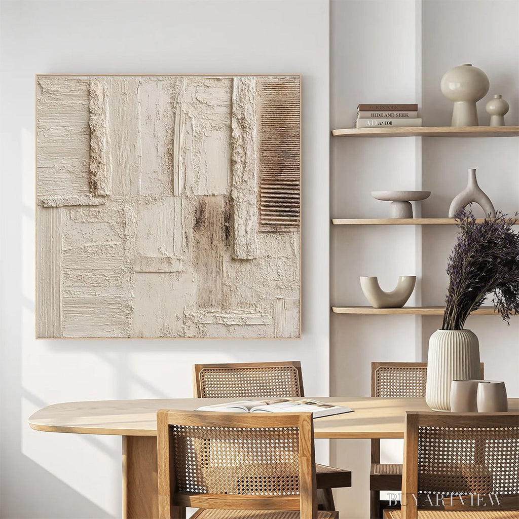 ARTOVITAS Strata – Textured Wabi Sabi Abstract Painting in Neutral Tones - image 6