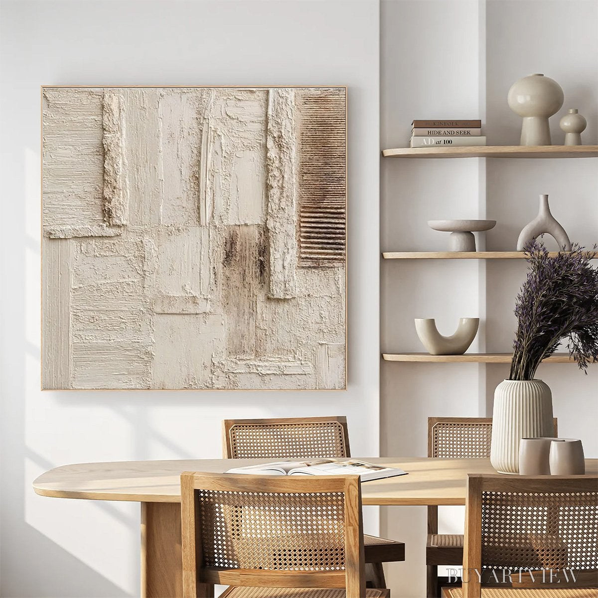 ARTOVITAS Strata – Textured Wabi Sabi Abstract Painting in Neutral Tones - image 6