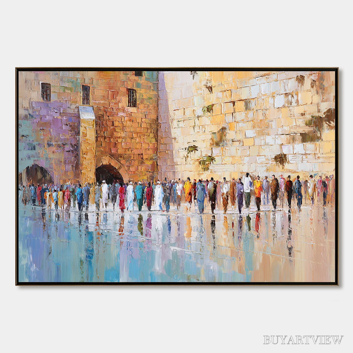 ARTOVITAS Stones of Reverence – Textured Palette Knife Painting of a Historic Pilgrimage - image 1