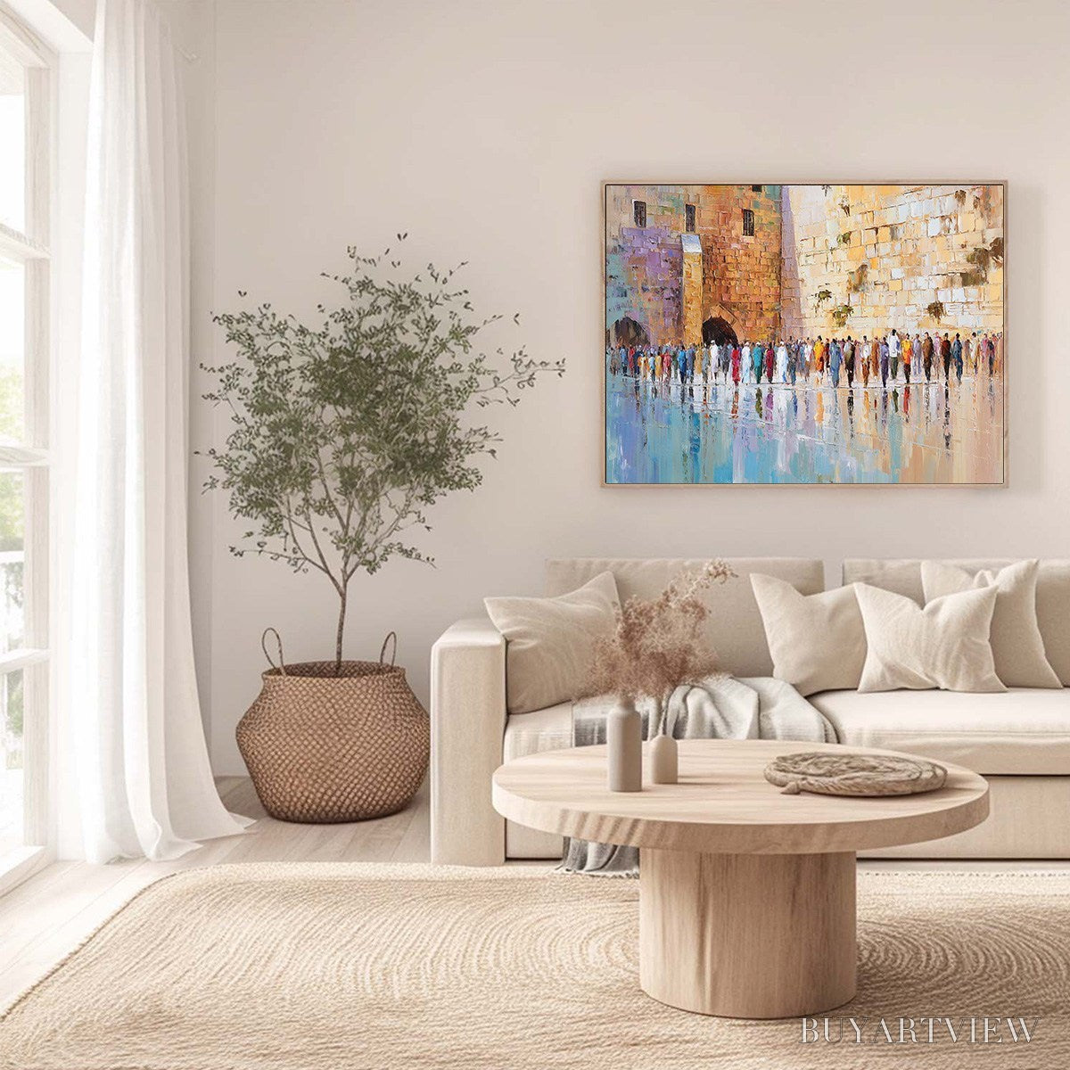 ARTOVITAS Stones of Reverence – Textured Palette Knife Painting of a Historic Pilgrimage - image 4