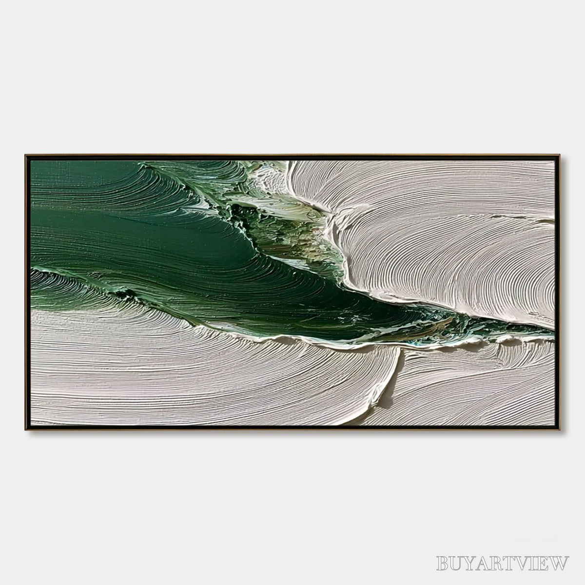 ARTOVITAS Verdant Rift – Heavy Texture Abstract Landscape Oil Painting - image 1