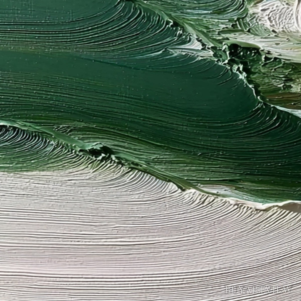 ARTOVITAS Verdant Rift – Heavy Texture Abstract Landscape Oil Painting - image 5