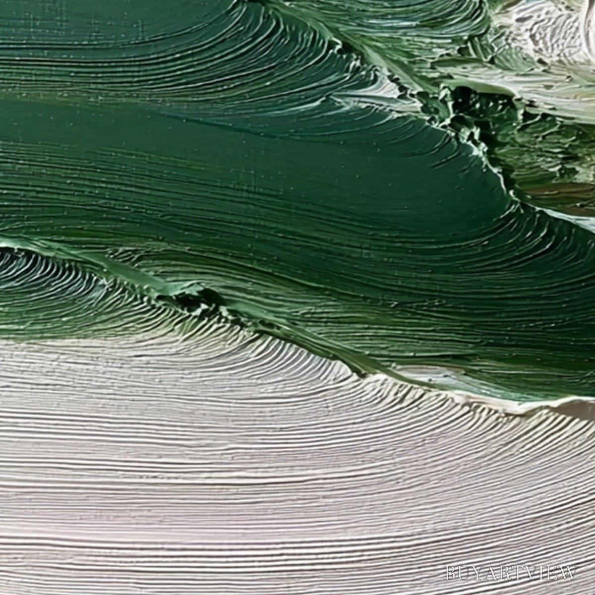 ARTOVITAS Verdant Rift – Heavy Texture Abstract Landscape Oil Painting - image 5