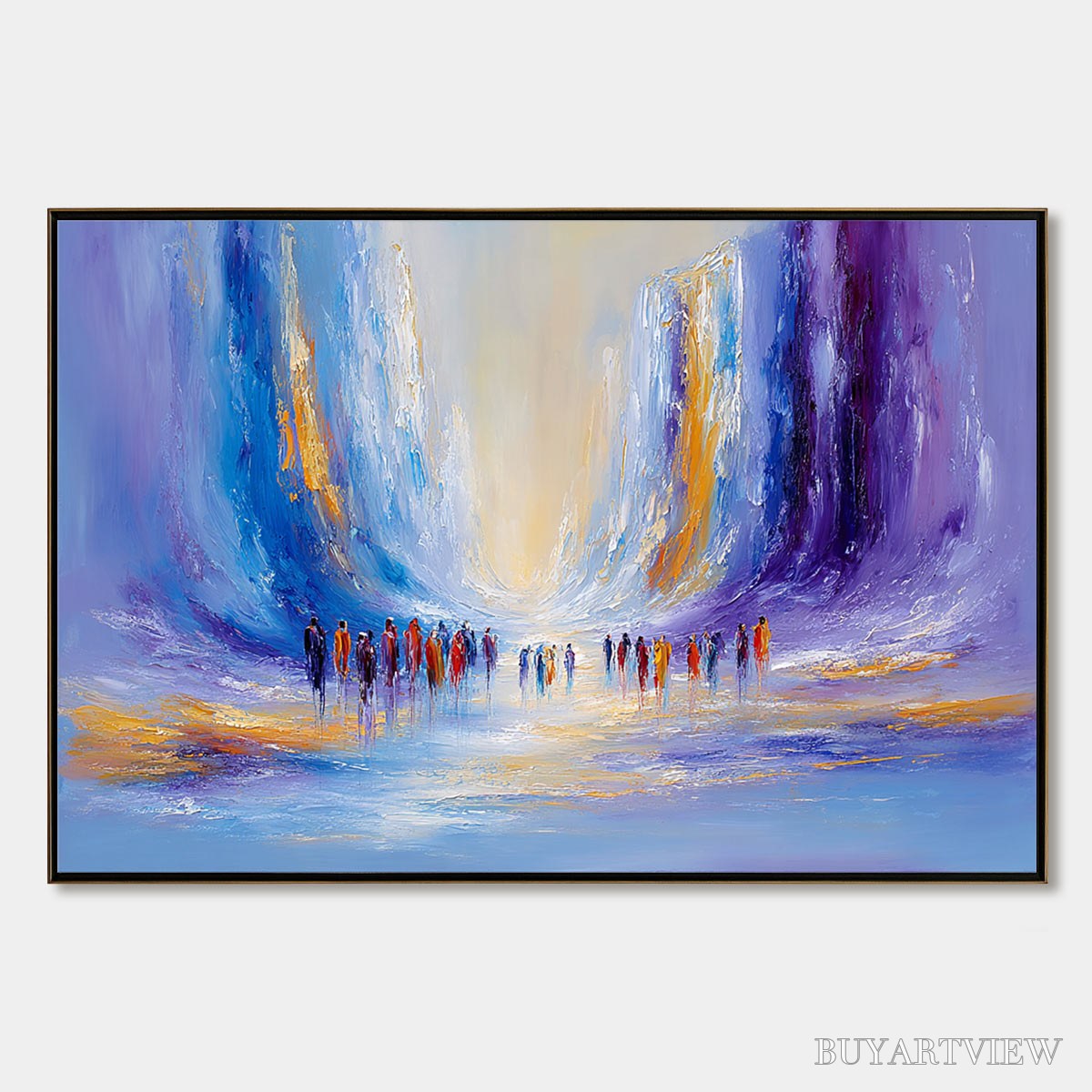 ARTOVITAS Convergence – Large Colorful Abstract Figurative Oil Painting - image 1