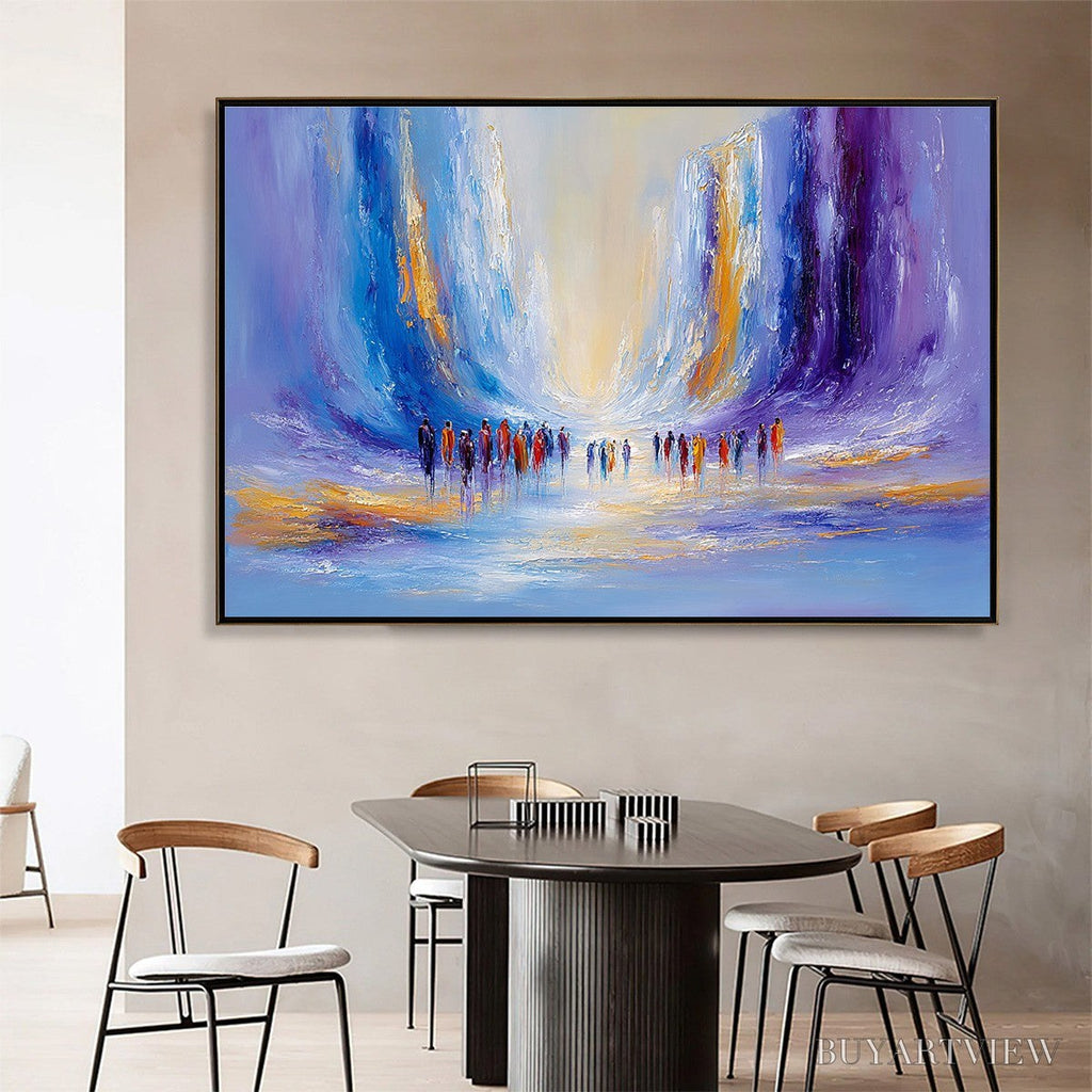 ARTOVITAS Convergence – Large Colorful Abstract Figurative Oil Painting - image 2
