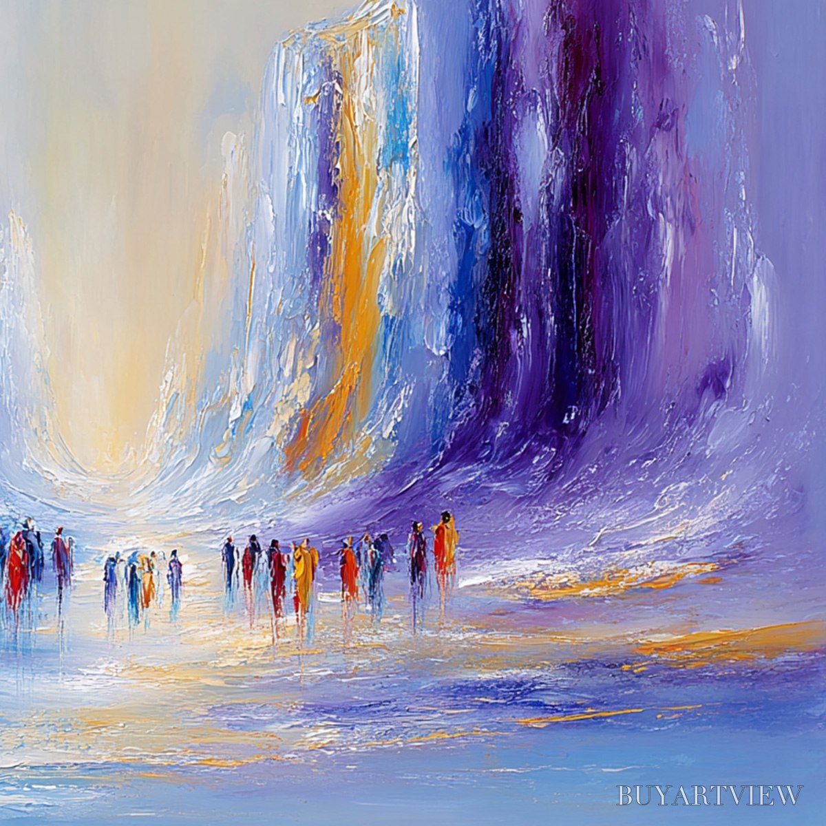 ARTOVITAS Convergence – Large Colorful Abstract Figurative Oil Painting - image 3