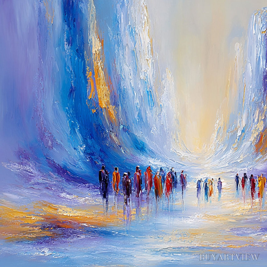ARTOVITAS Convergence – Large Colorful Abstract Figurative Oil Painting - image 5