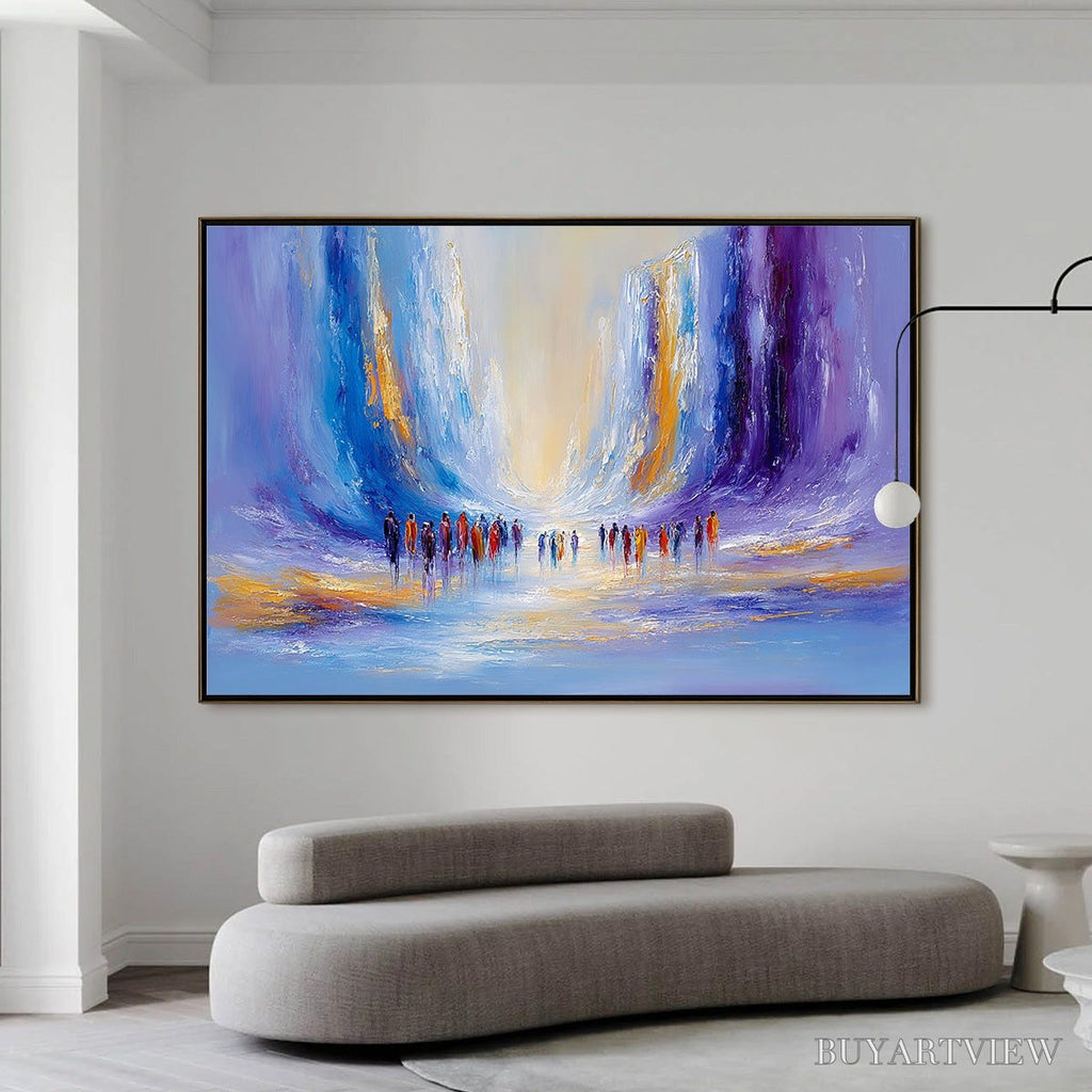 ARTOVITAS Convergence – Large Colorful Abstract Figurative Oil Painting - image 6