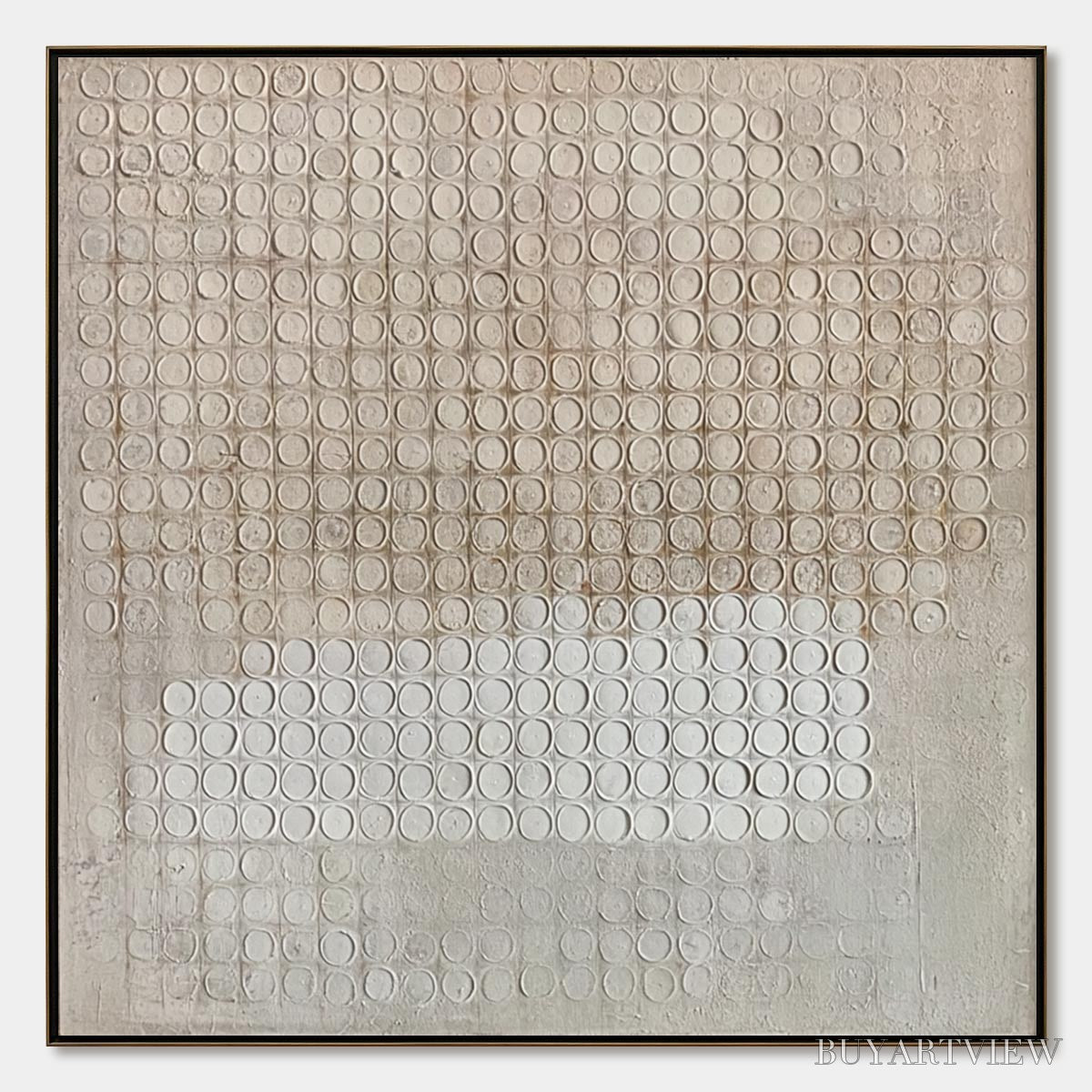 ARTOVITAS Silent Rhythm – Textured Wabi Sabi Abstract Painting in Neutral Tones - image 1