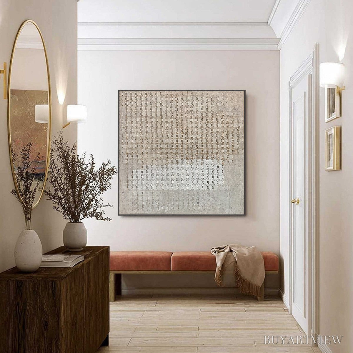 ARTOVITAS Silent Rhythm – Textured Wabi Sabi Abstract Painting in Neutral Tones - image 6